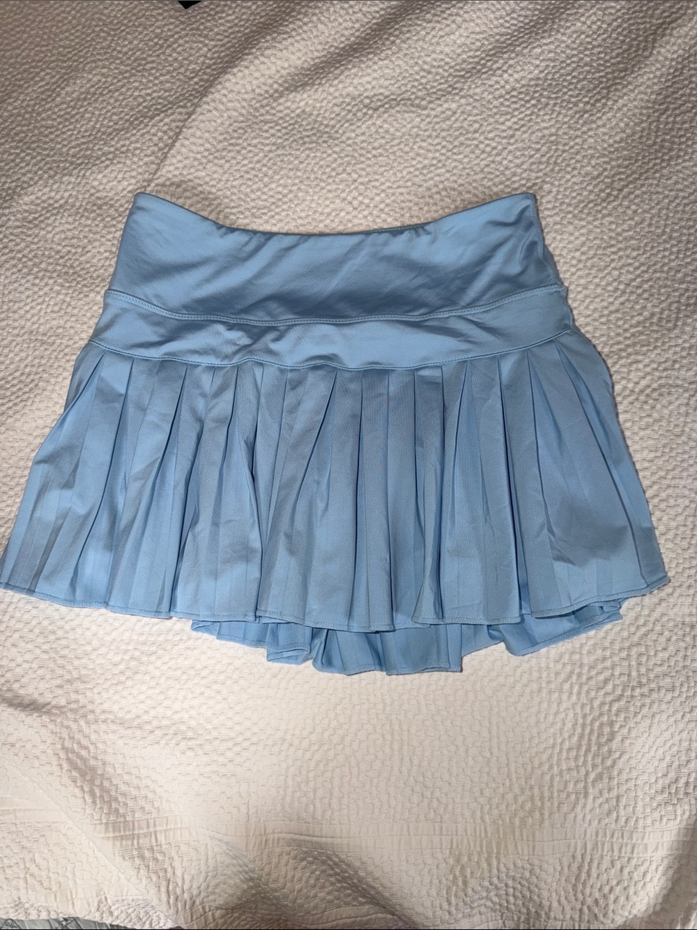 Light Blue Pleated Mini Skirt